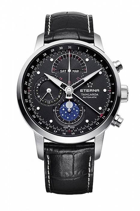 Eterna Tangaroa Moonphase Chronograph black leather