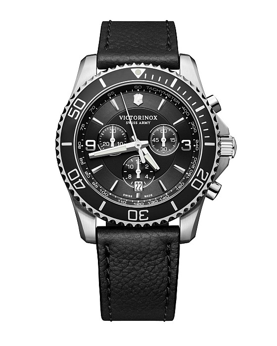 Victorinox Maverick Chronograph black leather