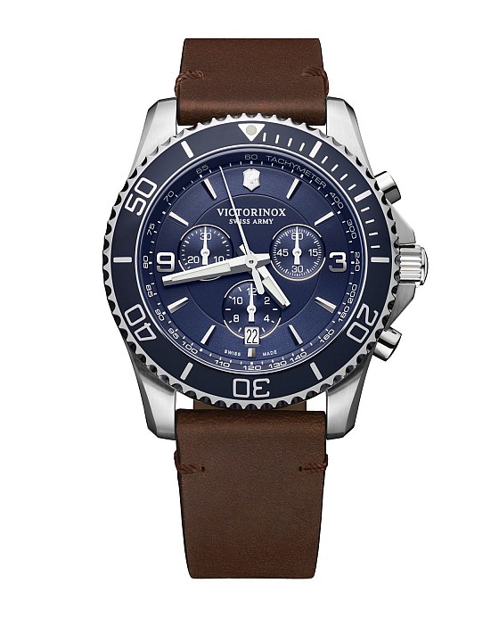 Victorinox Maverick Chronograph blue leather