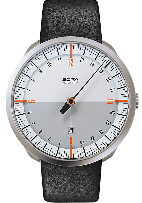 Botta-Design UNO 24 Automatic 45 mm White/Orange - 45 mm