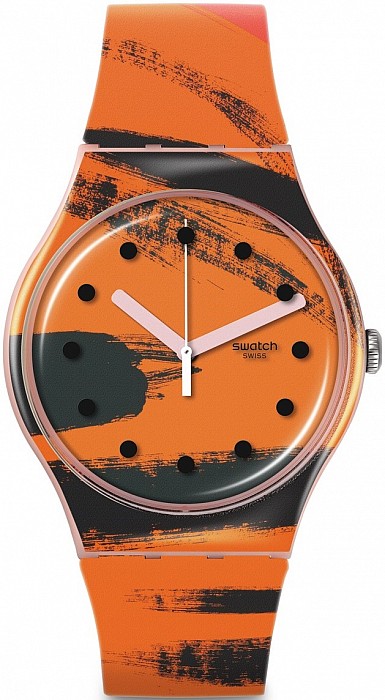 Swatch SUOZ362 - BARNS-GRAHAM&#039;S ORANGE AND RED ON PINK