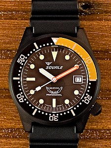 Squale 50 Atmos Black PVD domed