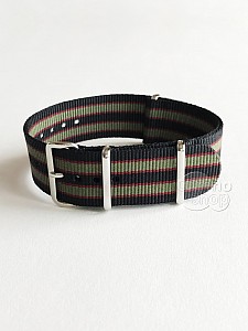 NATO Strap - Černá / Červená / Zelená - „James Bond”