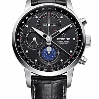 Eterna Tangaroa Moonphase Chronograph black leather